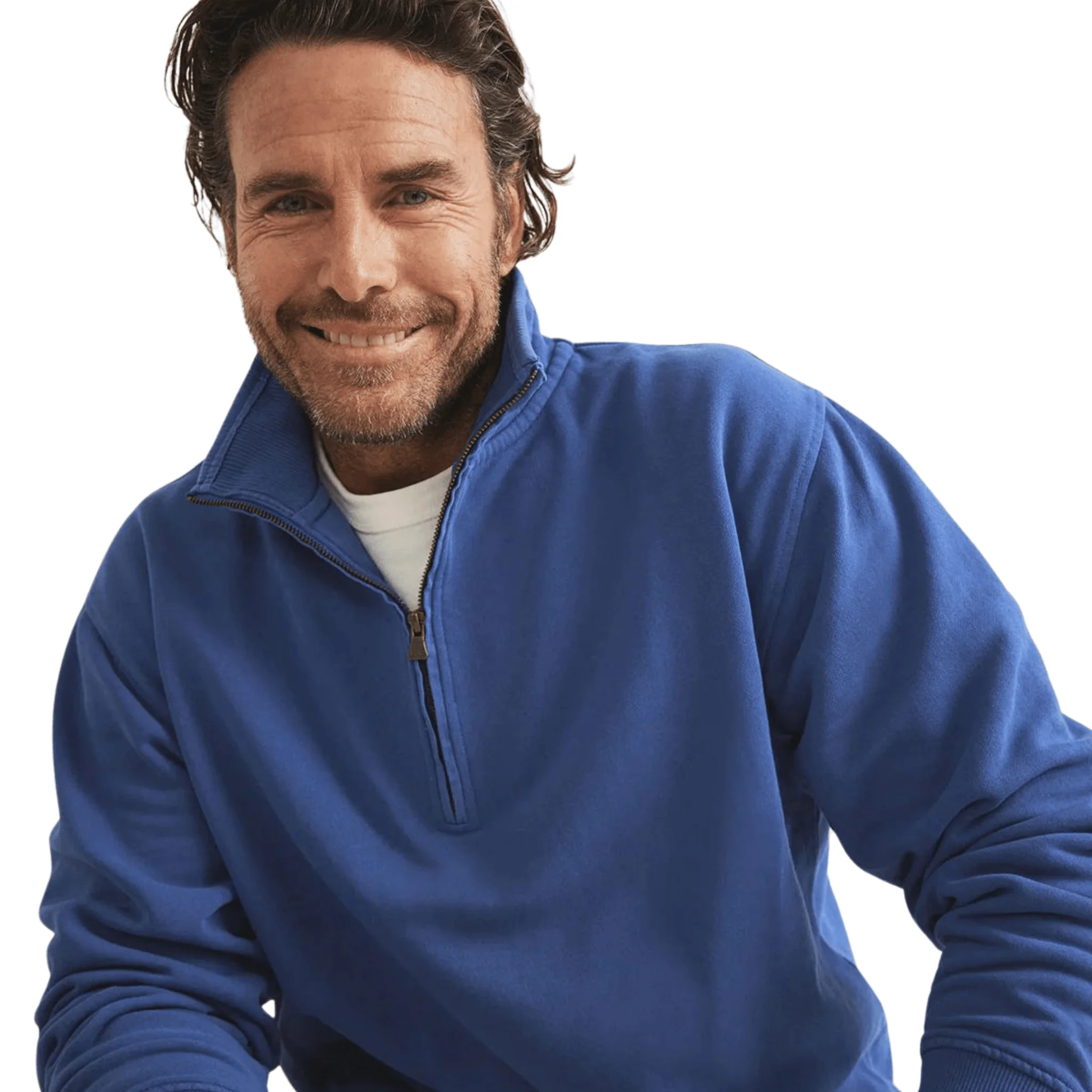 RB Sellars Trentham Half Zip Jumper (Unisex) - Royal - Image 2
