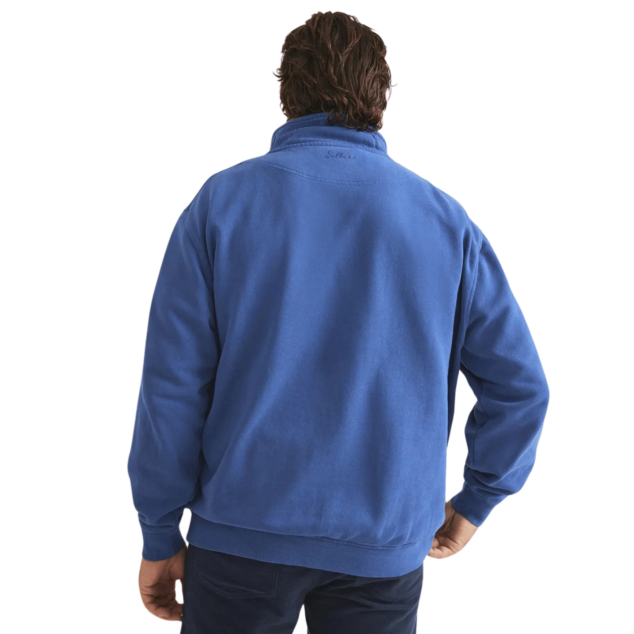 RB Sellars Trentham Half Zip Jumper (Unisex) - Royal - Image 4
