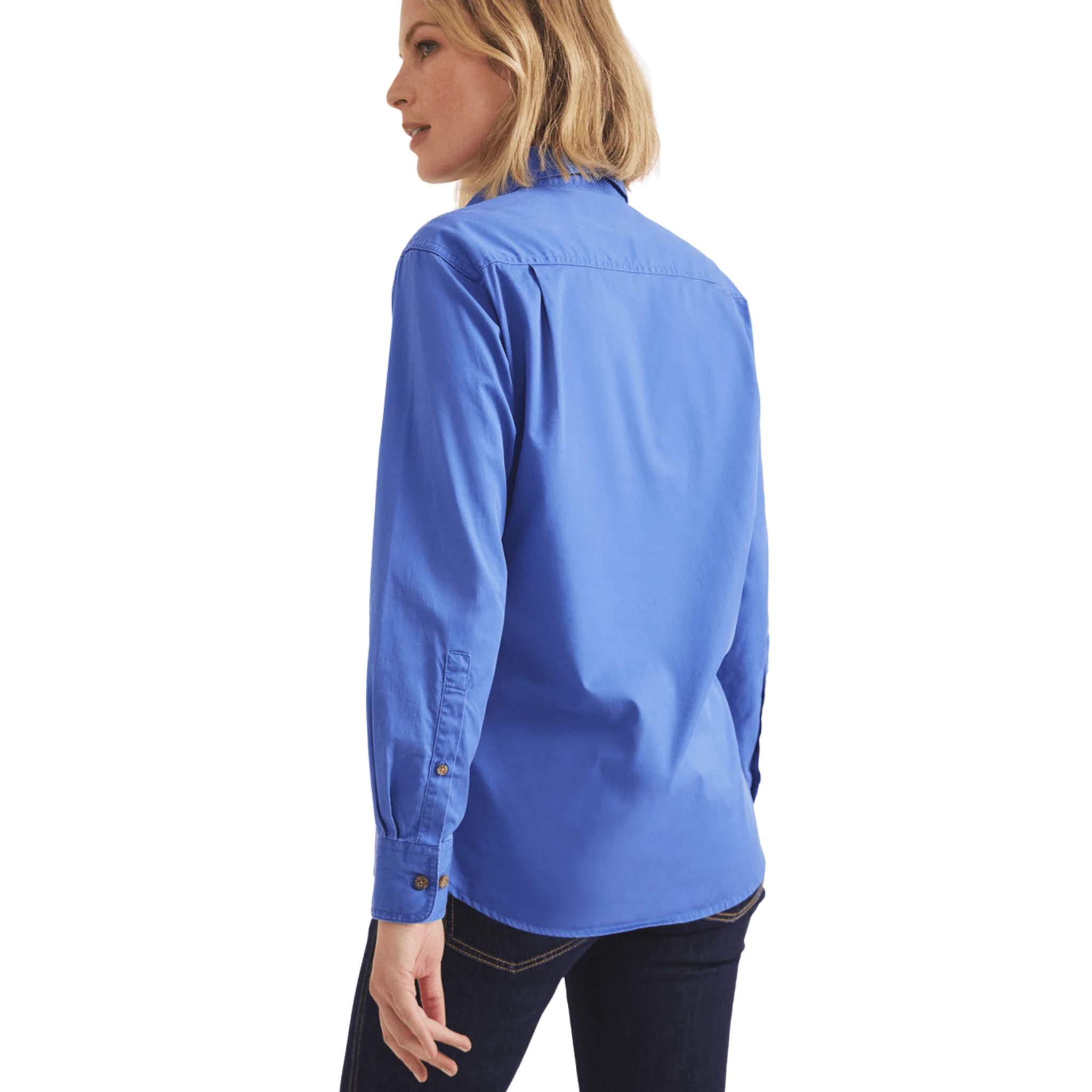 RB Sellars Women's Sandy Half Button Light Weight Work Shirt - Blue - Image 3