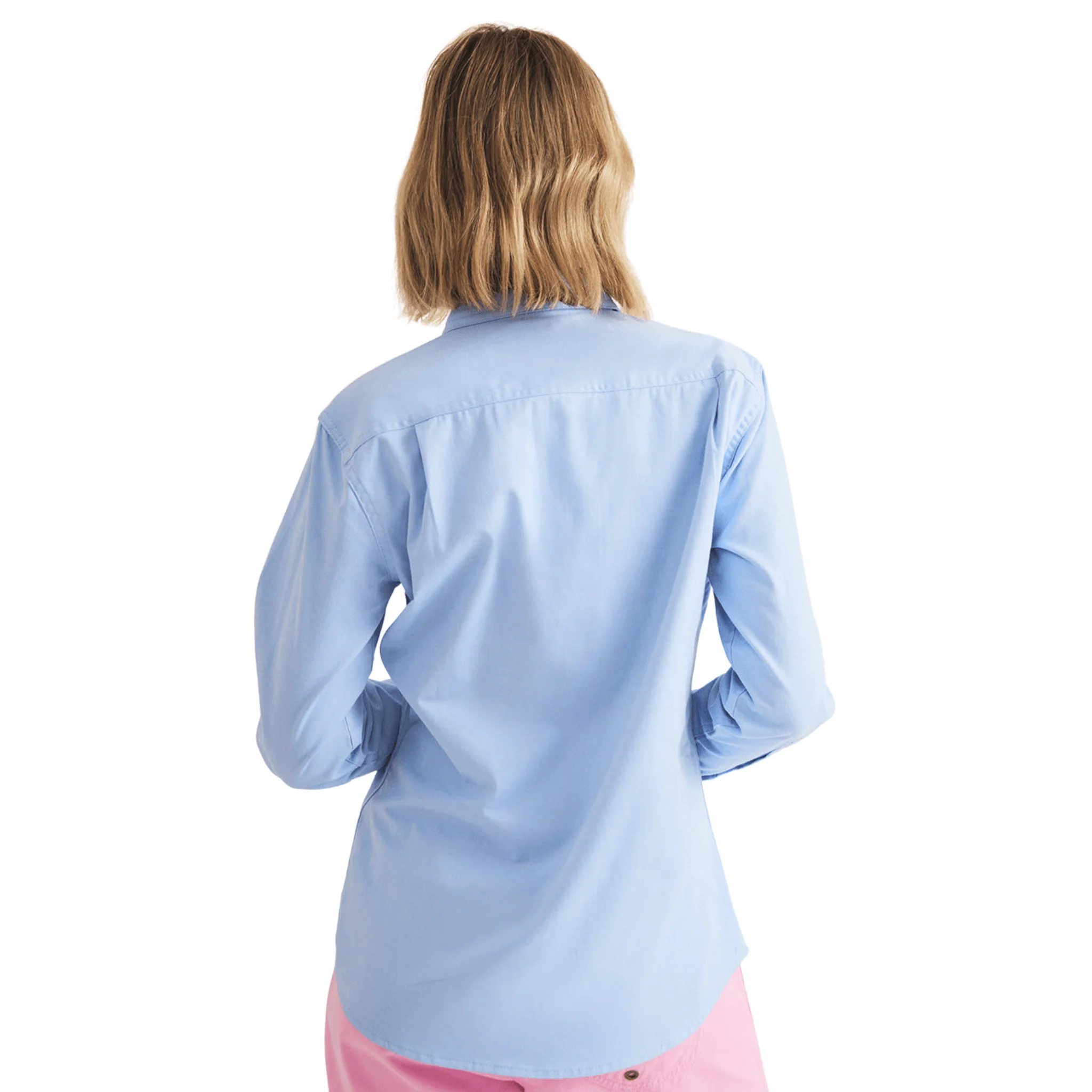 RB Sellars Women's Sandy Half Button Light Weight Work Shirt - Pale Blue - Image 4