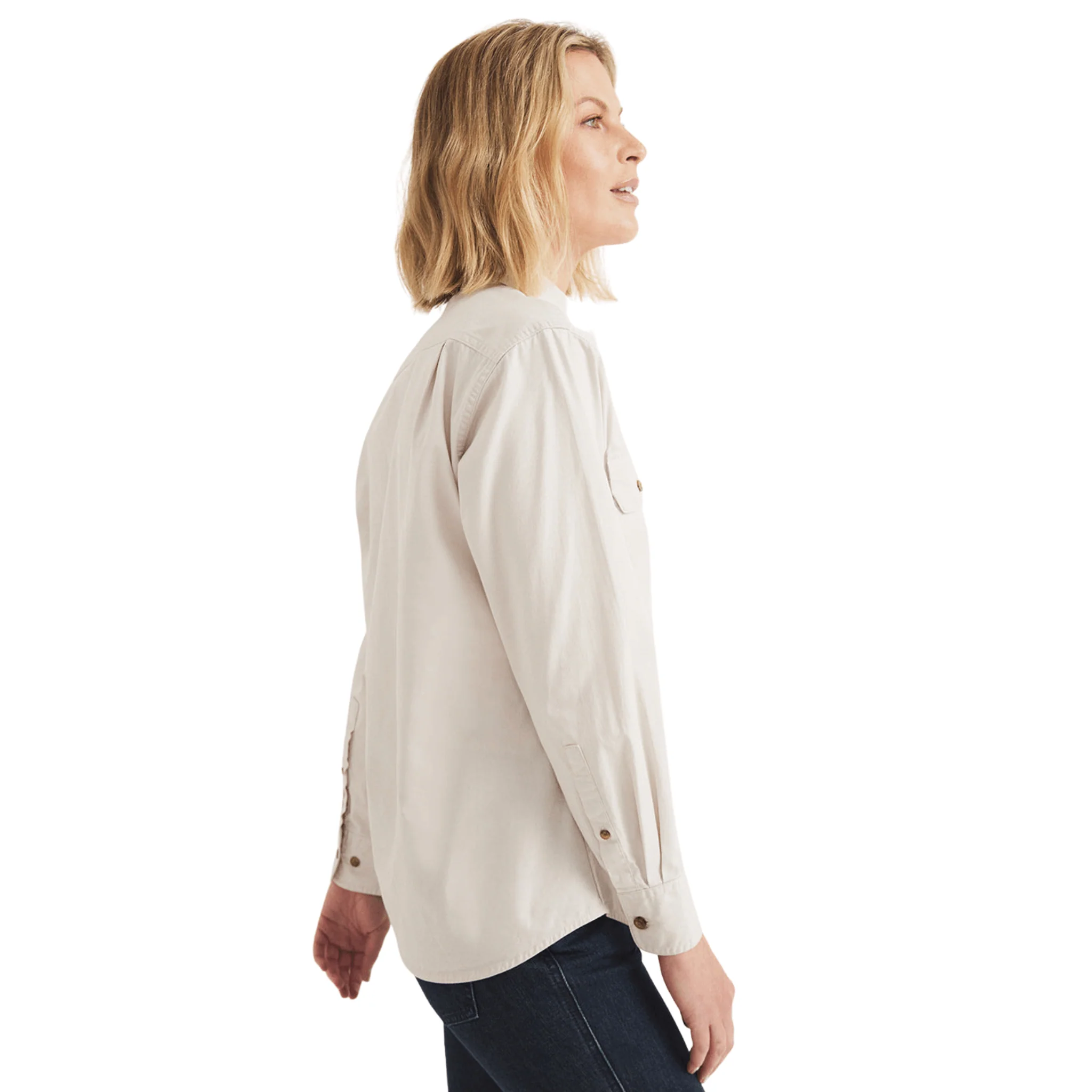 RB Sellars Women's Sandy Half Button Light Weight Work Shirt - Stone - Image 4