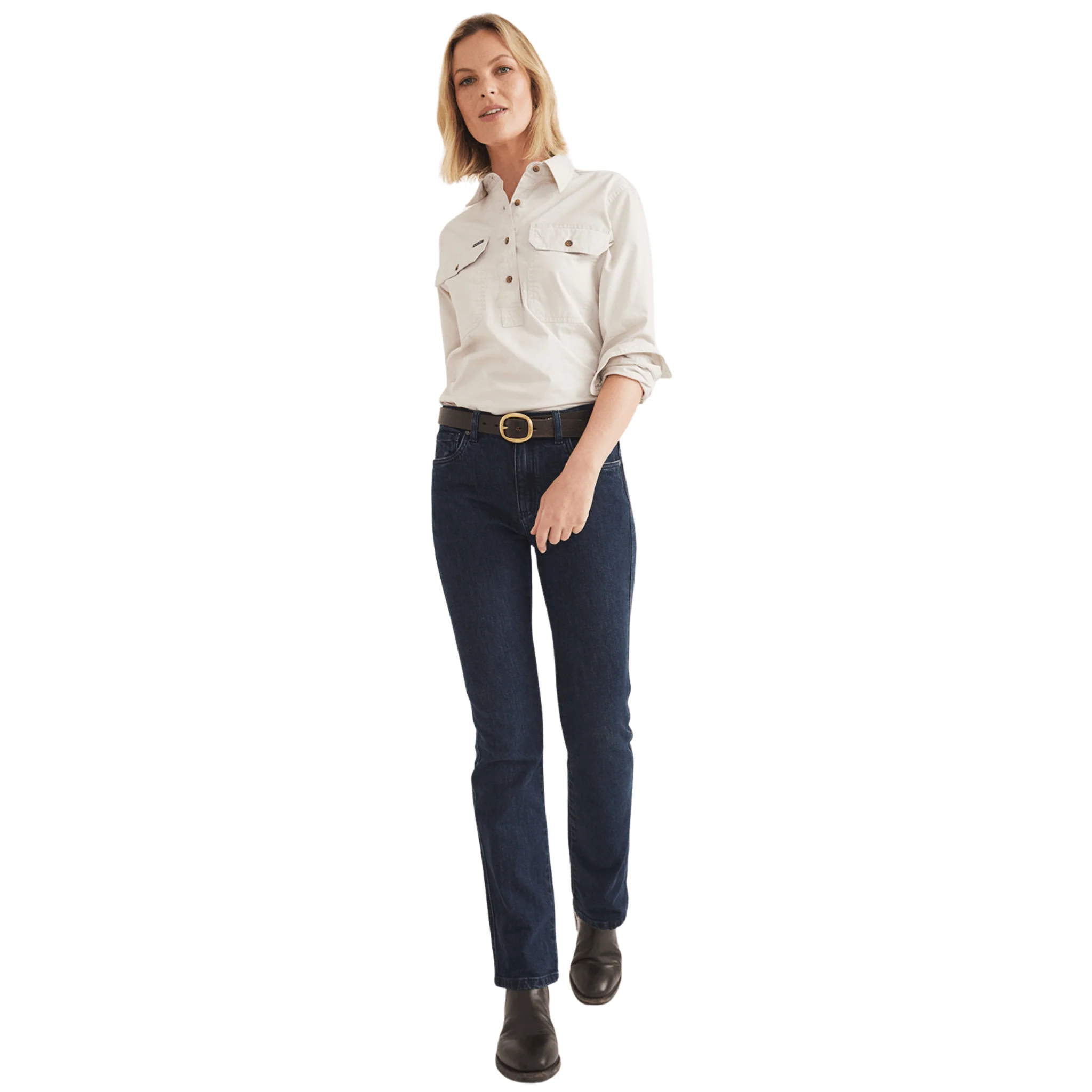 RB Sellars Women's Sandy Half Button Light Weight Work Shirt - Stone - Image 6