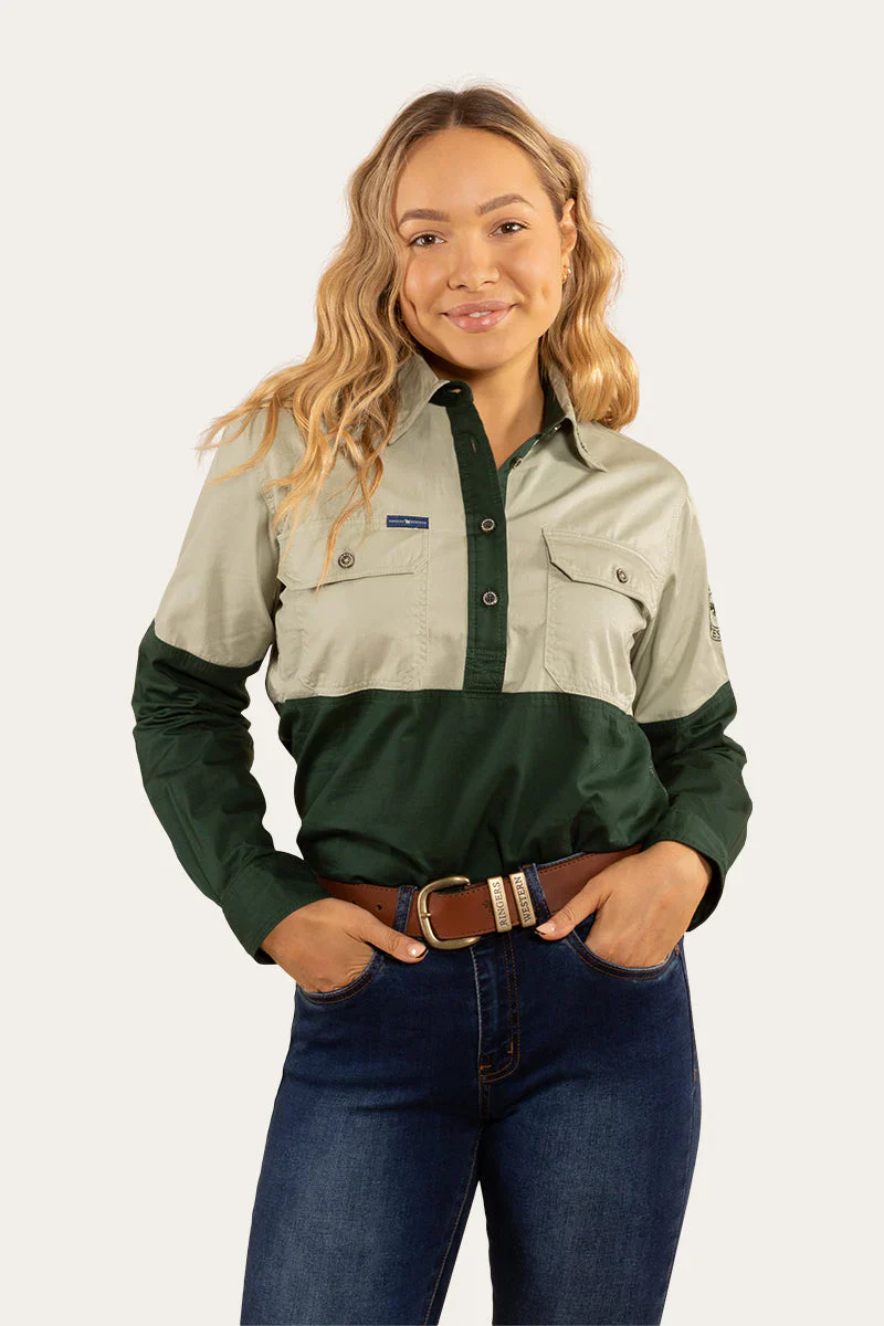 Ringers Western - Women's Delta Work Shirt - Cargo/Khaki - Image 3