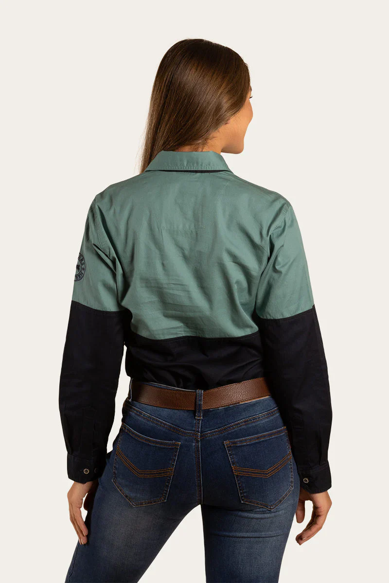 Ringers Western - Women's Delta Work Shirt - Ink/Sea Green - Image 3