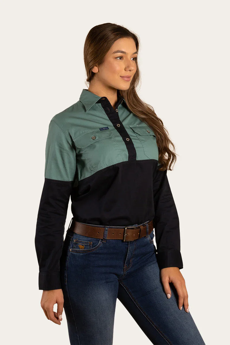 Ringers Western - Women's Delta Work Shirt - Ink/Sea Green - Image 4