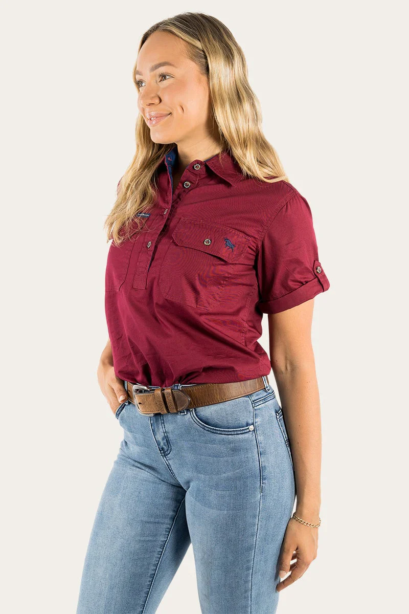 Ringers Western - Women's Jules Work Shirt - Burgundy - Image 4