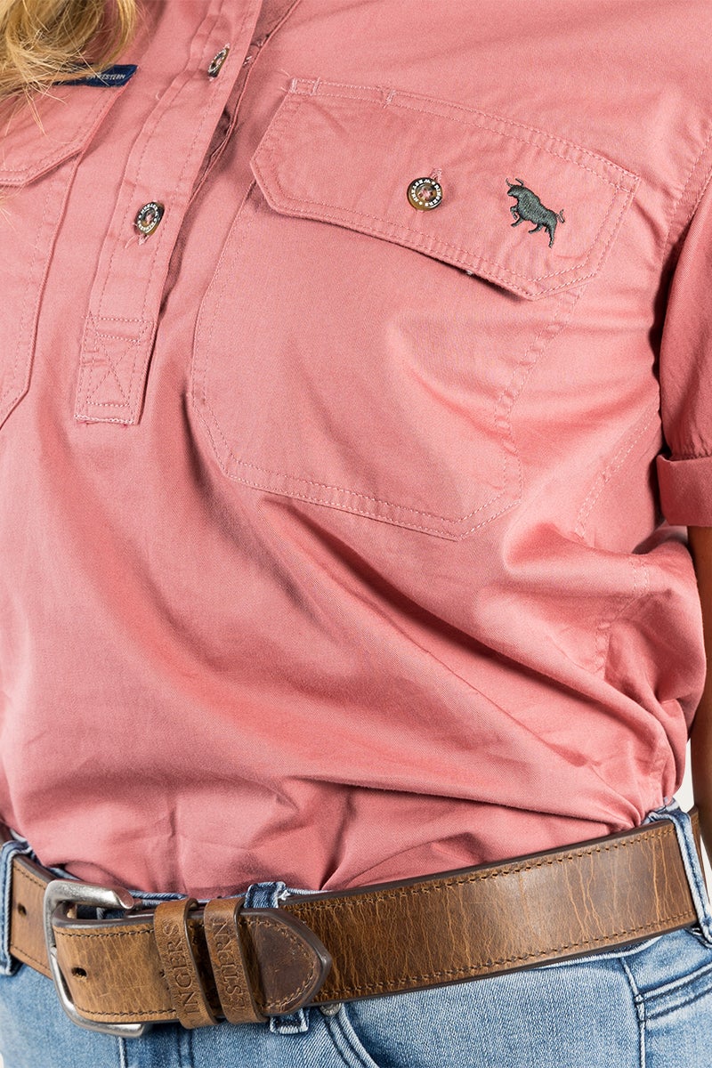 Ringers Western - Women's Jules Work Shirt - Dusty Rose - Image 4