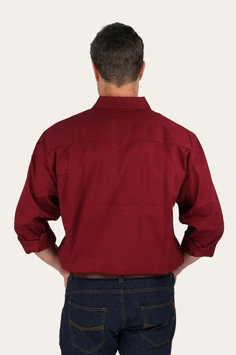 Ringers Western - Men's King River Work Shirt - Burgundy - Image 3