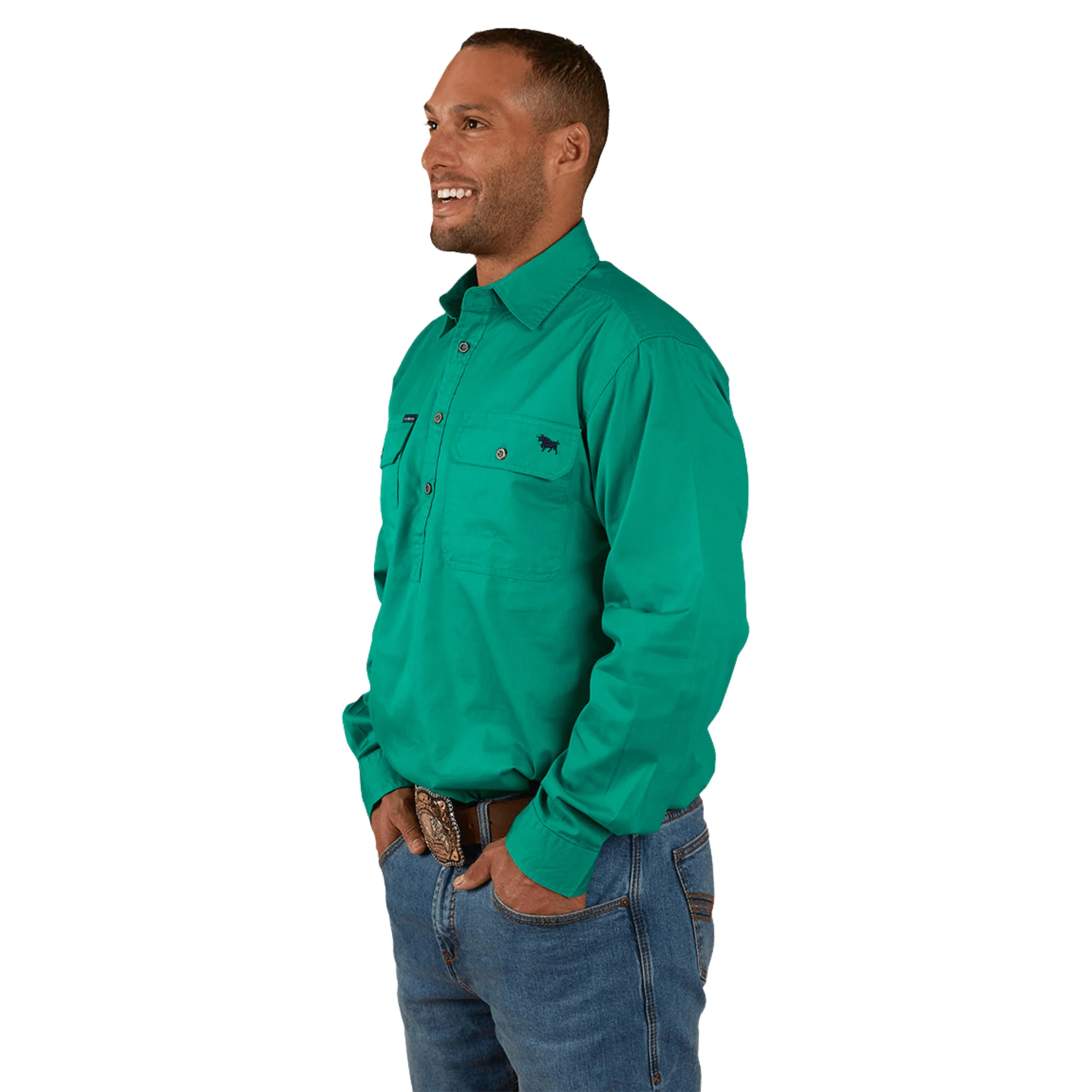 Ringers Western - Men's King River Work Shirt - Green - Image 2