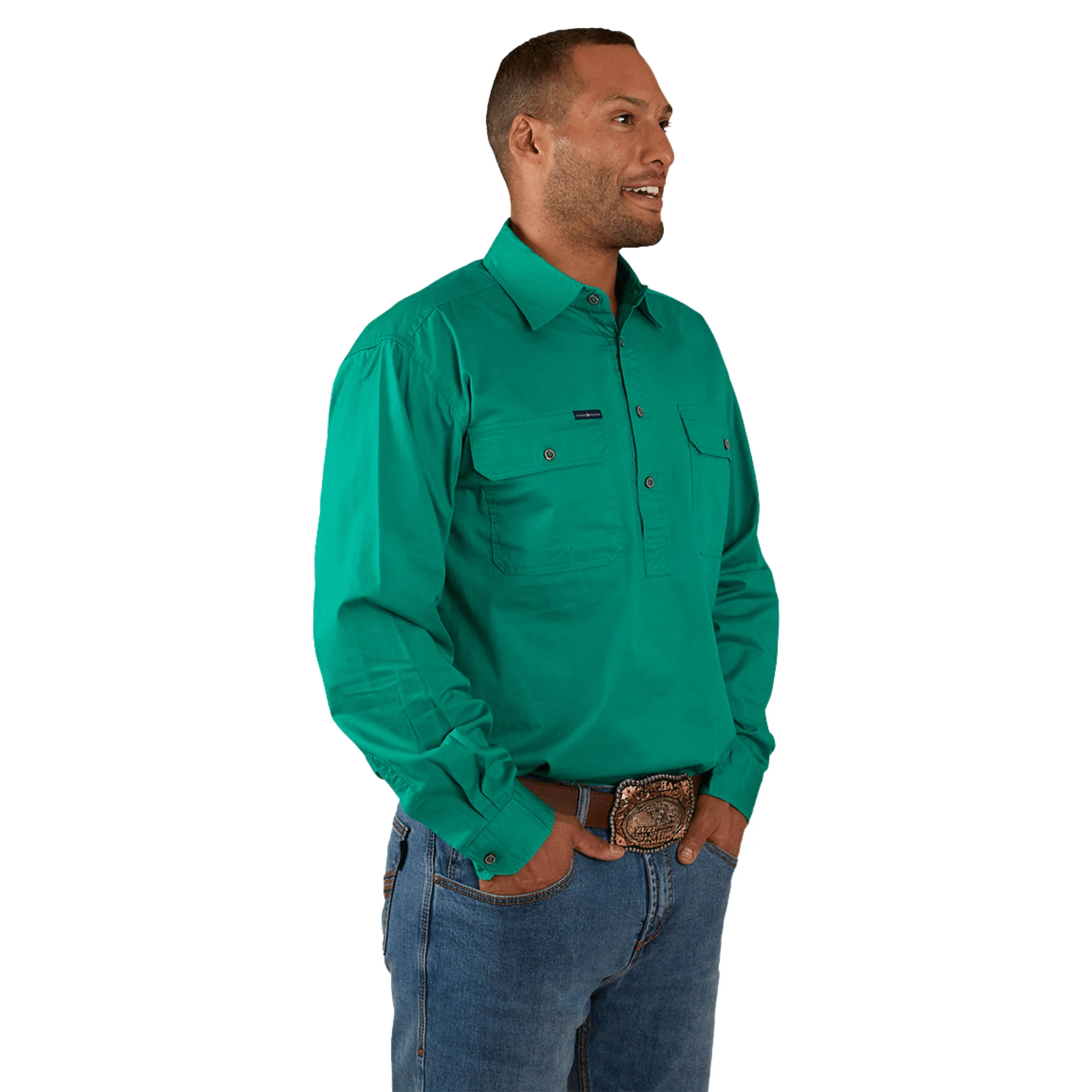 Ringers Western - Men's King River Work Shirt - Green - Image 3
