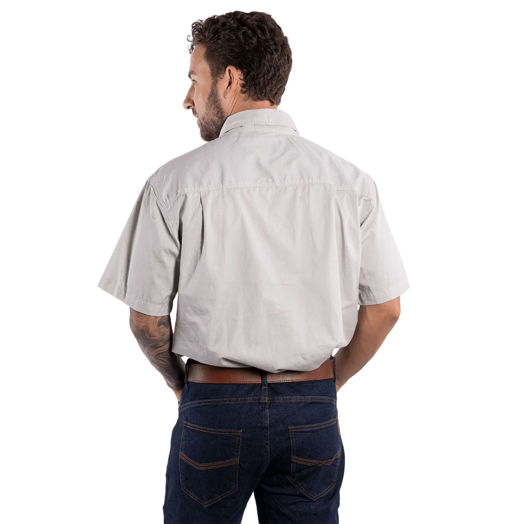 Ringers Western - Men's Pack Saddle Work Shirt - Beige - Image 3
