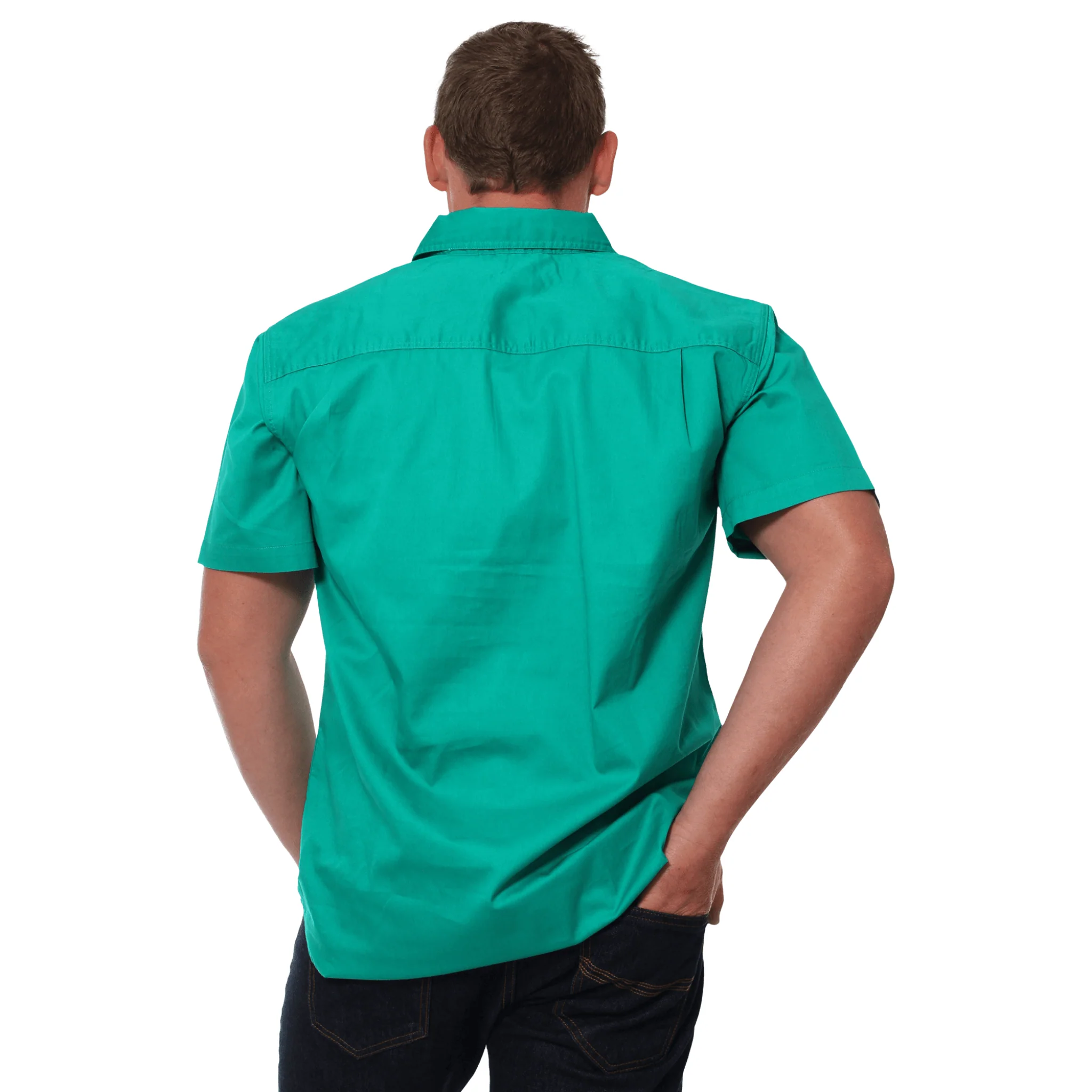 Ringers Western - Men's Pack Saddle Work Shirt - Green - Image 4