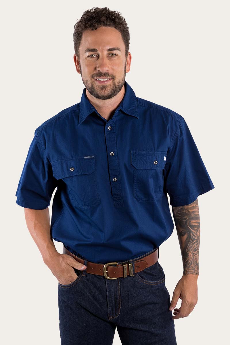 Ringers Western - Men's Pack Saddle Work Shirt - Navy