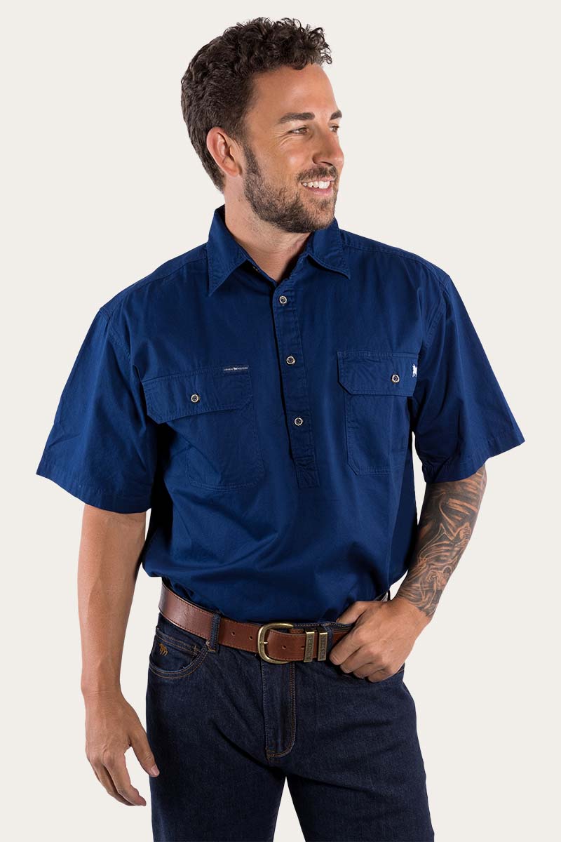 Ringers Western - Men's Pack Saddle Work Shirt - Navy - Image 4