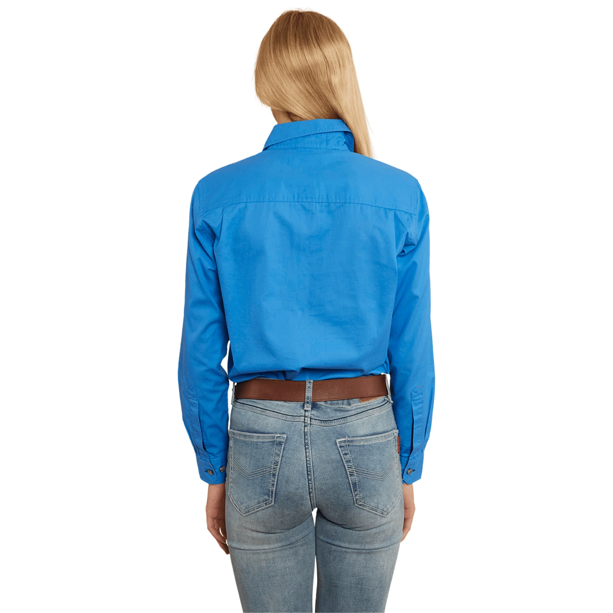 Ringers Western - Women's Pentecost River Half Button Work Shirt - Blue - Image 3