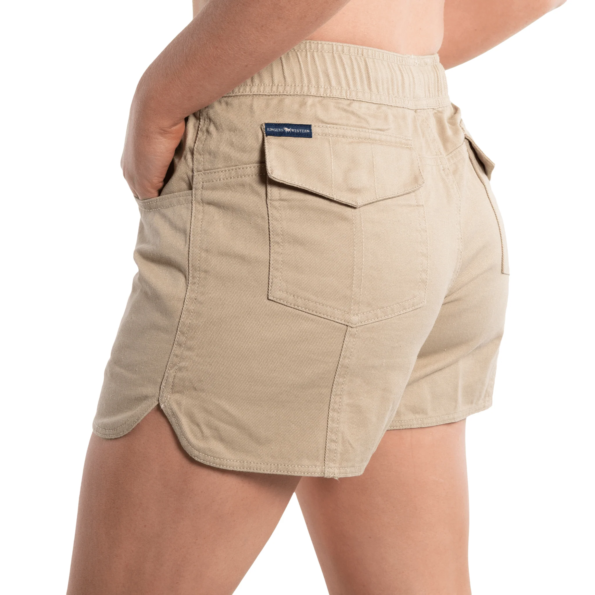 Ringers Western Women's Tora Heavy Weight Rugger Shorts - Camel/Dark Navy - Image 11