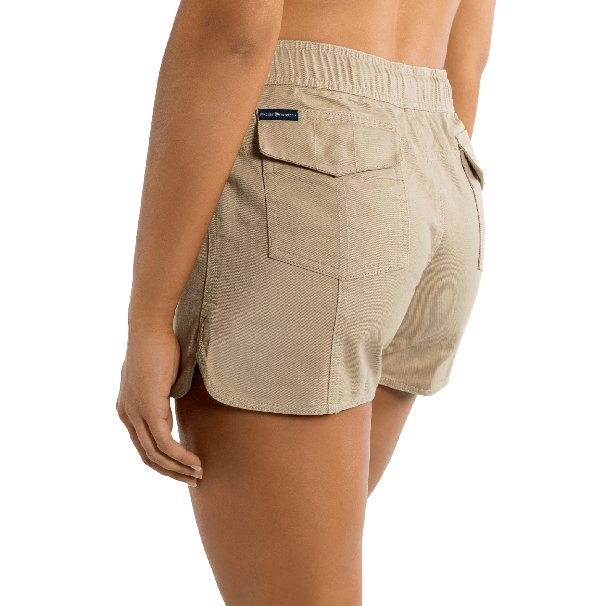 Ringers Western Women's Tora Heavy Weight Rugger Shorts - Camel/Dark Navy - Image 7