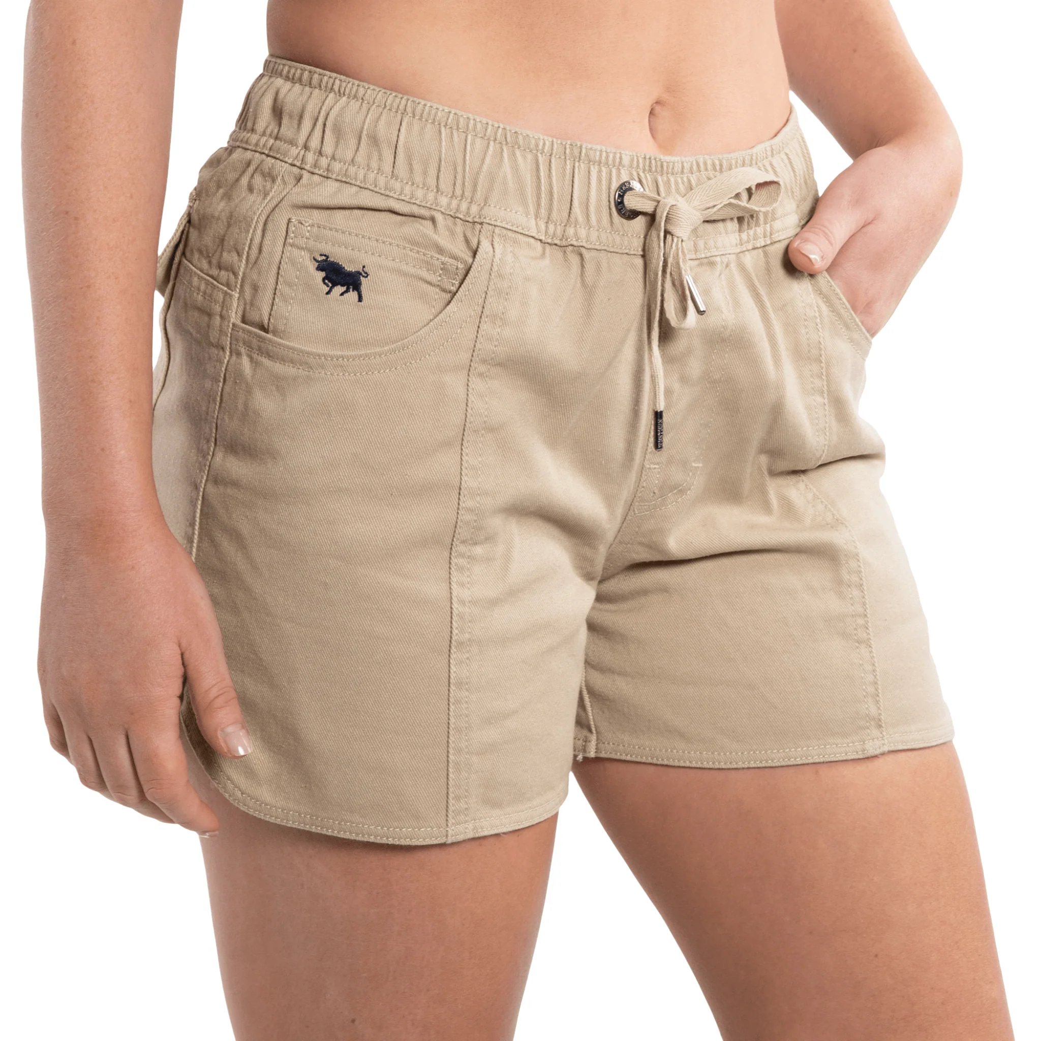 Ringers Western Women's Tora Heavy Weight Rugger Shorts - Camel/Dark Navy - Image 8
