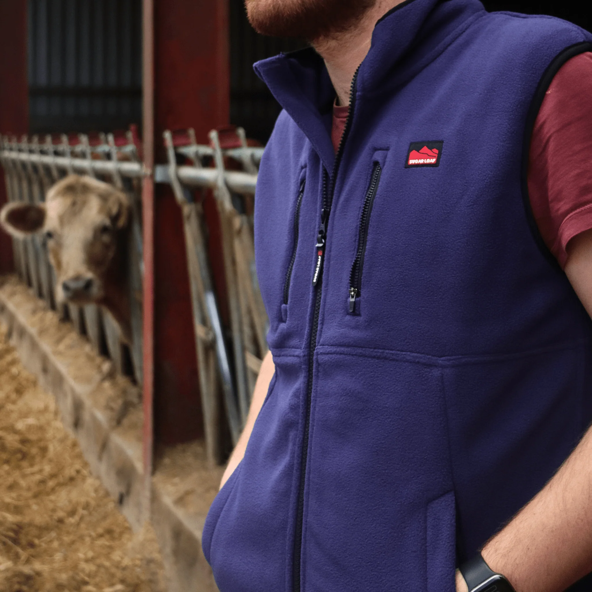 Sugar Loaf Highland Polar Fleece Gilet - Indigo Blue - Image 16