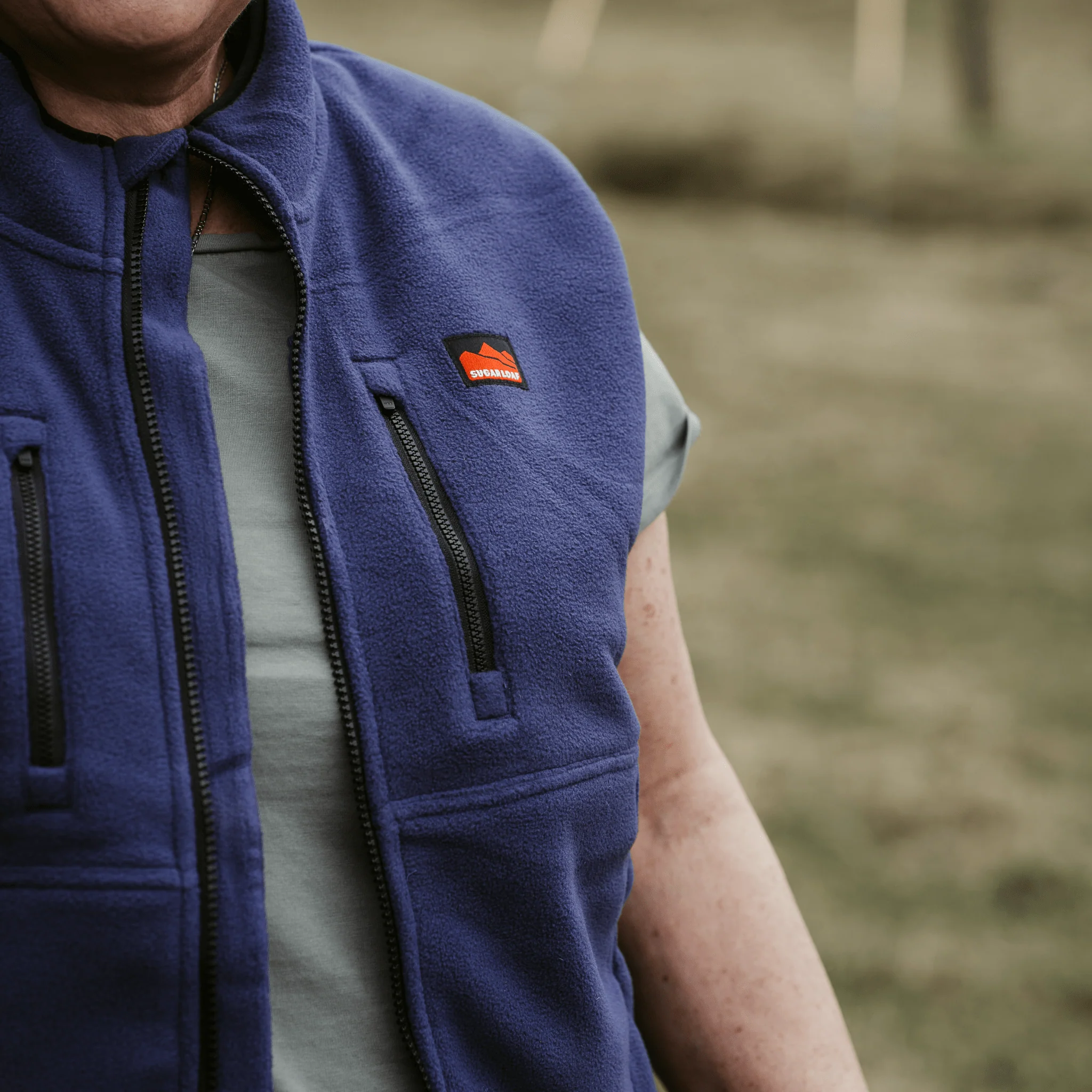Sugar Loaf Highland Polar Fleece Gilet - Indigo Blue - Image 8