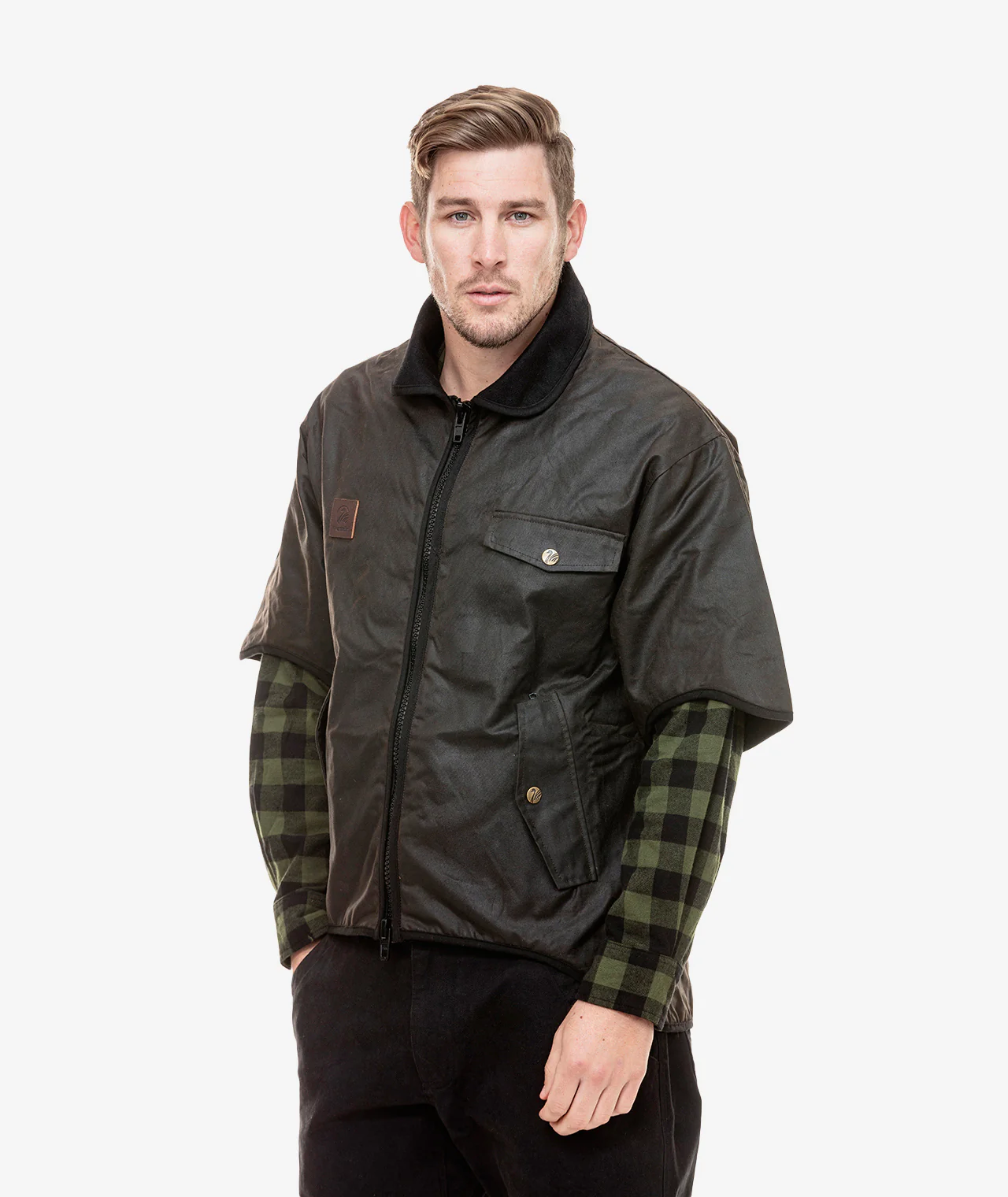 Swanndri 3/4 Sleeve Oilskin Jacket - Image 3