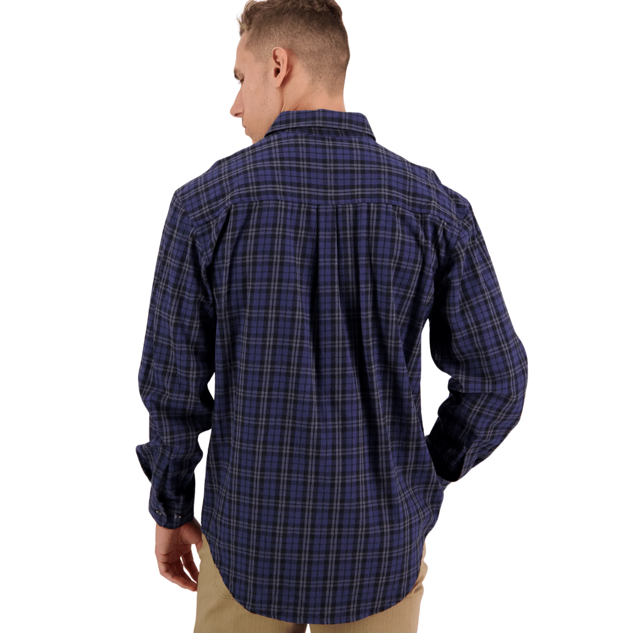 Swanndri Barn Yarn Dye Shirt - Blue - Image 3