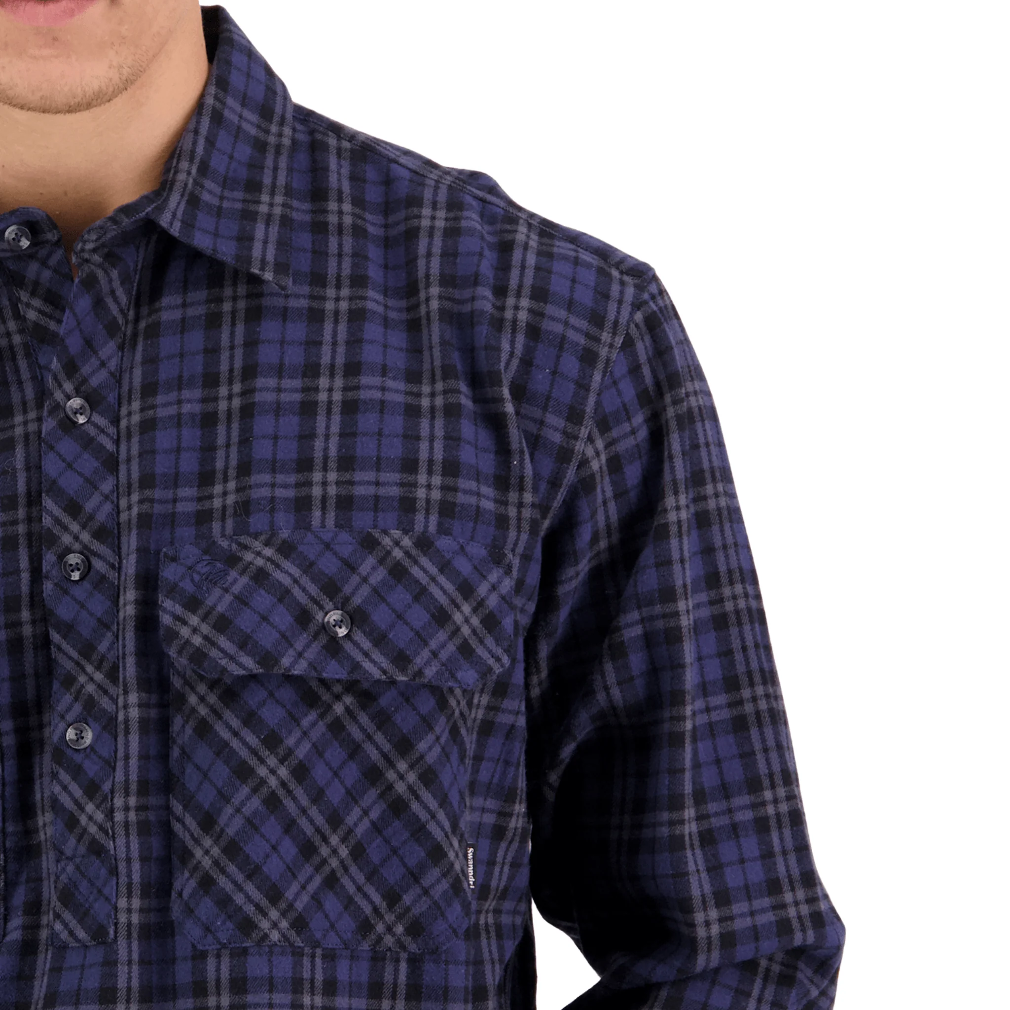 Swanndri Barn Yarn Dye Shirt - Blue - Image 4