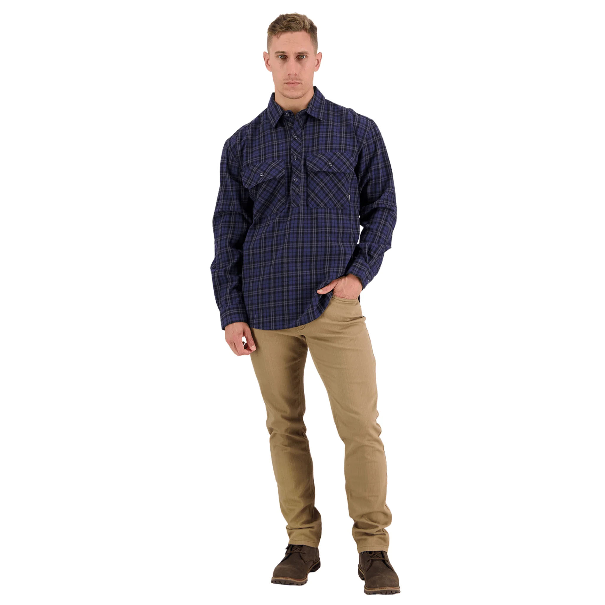Swanndri Barn Yarn Dye Shirt - Blue - Image 5