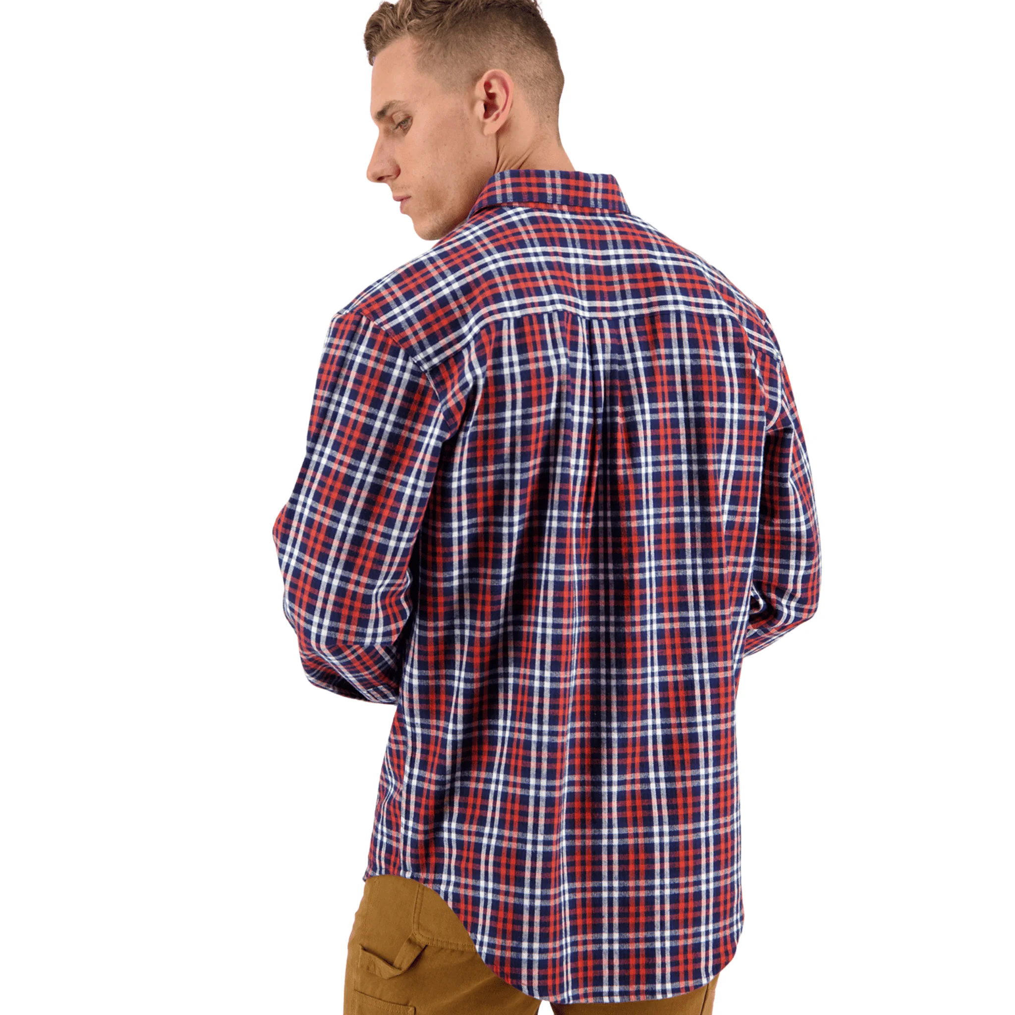 Swanndri Barn Yarn Dye Shirt - Orange - Image 3