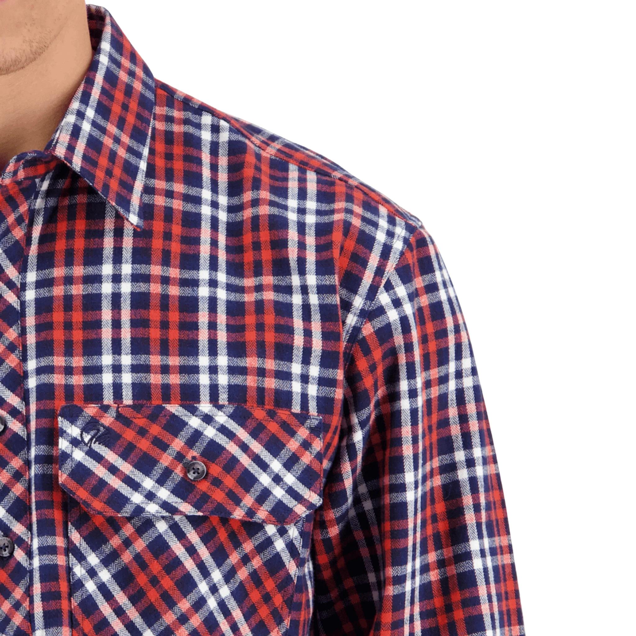 Swanndri Barn Yarn Dye Shirt - Orange - Image 4