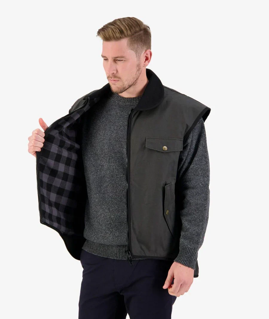 Swanndri Levels Oilskin Vest - Image 3
