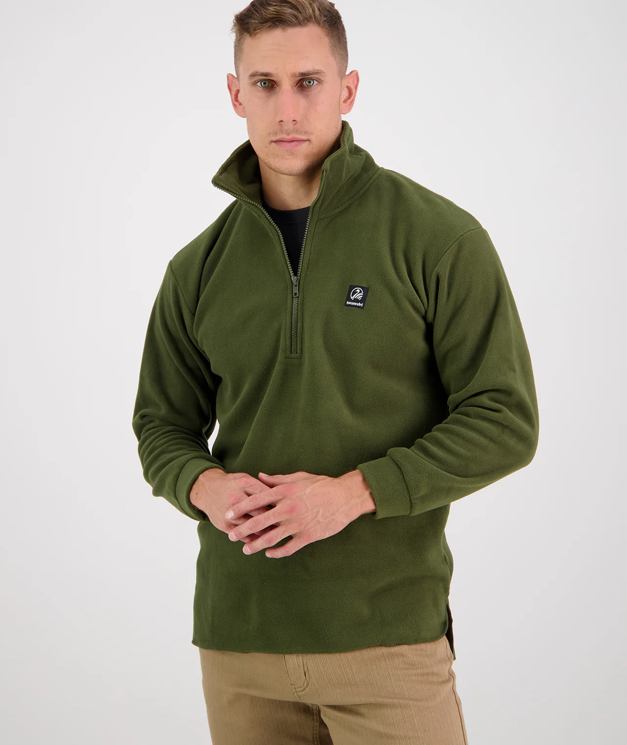 Swanndri Motu Pullover Fleece - Olive - Image 2