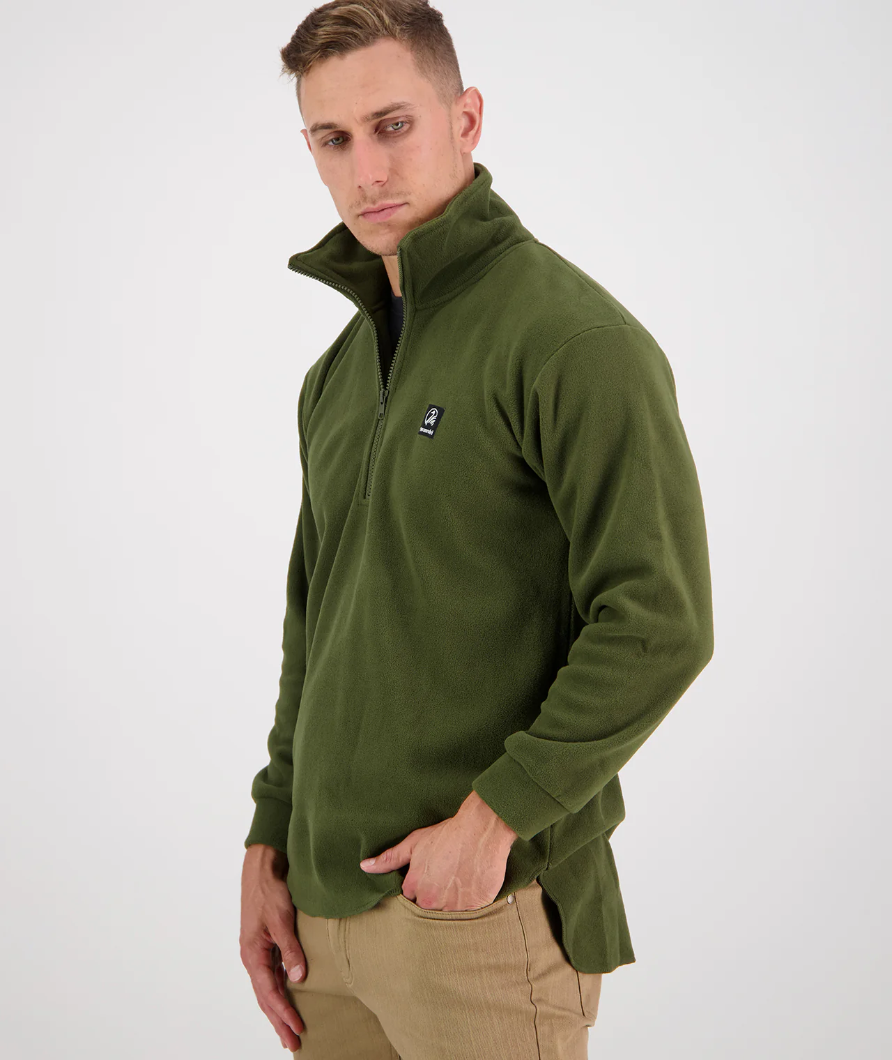 Swanndri Motu Pullover Fleece - Olive - Image 3