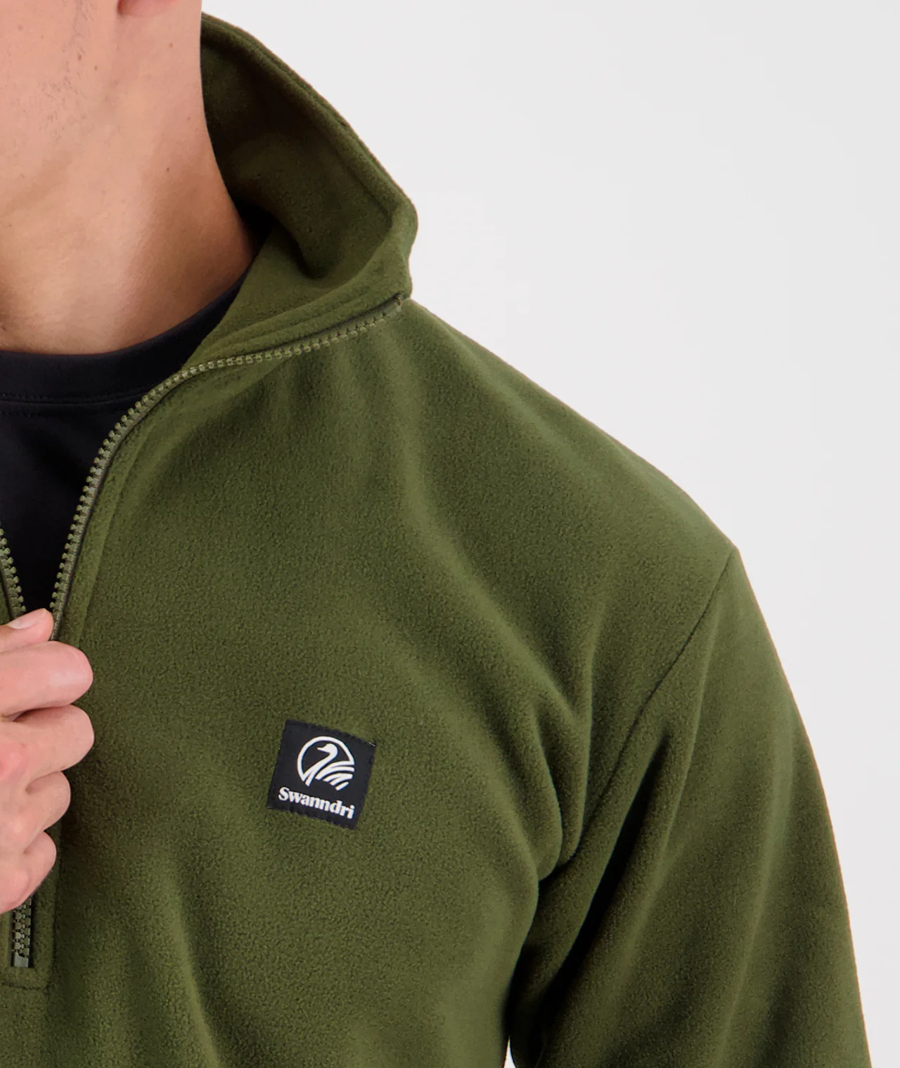 Swanndri Motu Pullover Fleece - Olive - Image 5